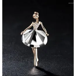 Brooches Ballet Girl Dancer Crystal Women Cute Pin Cartoon Beautiful Princess Ballerina Punk Jewellery Temperament Gifts