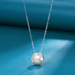 World Cup Football 925 sterling silver necklace female small gold ball pendant commemorative gift ins style clavicle chain versatile jewelry