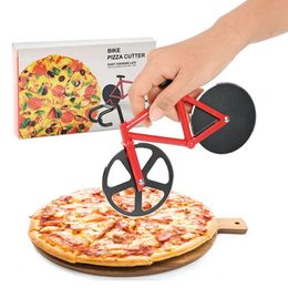 Faca de bicicleta de slicer, cortador, bicicleta antiaderente Dual Rodas de corte de aço inoxidável Best para amantes de pizza, férias gadgets de cozinha engraçados