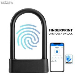 Smart Lock Fingerprint padlock ttlock application security intelligent electronic lock waterproof combination U-shaped motorcycle lock WX