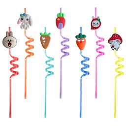 Drinking Sts Rabbit Themed Crazy Cartoon For Kids Pool Birthday Party Summer Favor Supplies Favors Decorations Plastic Decoration Reus Otq9E