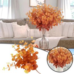 Decorative Flowers Artificial Leaves Branches Fall Faux Stems For Thanksgiving Halloween Wedding Dining Table Long Vases