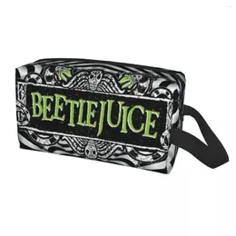 Cosmetic Bags Horror Beetlejuice Makeup Bag For Women Travel Organiser Fashion Halloween Film Storage Toiletry