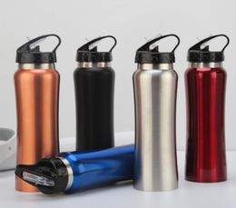 Stainless Steel Water Bottle Insulated Water Bottles Double Walled Biking Sports Bottle with Straw Flip Cap 500ML Drinking Bottle3906279