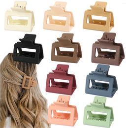 Hair Clips 5CM Solid For Women Girls Matte Frosted Square Korean Headwear Hairpin Crab Barrette Accessories