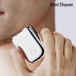 Razors Blades Mini shaver mens electric beard trimmer rechargeable perforated blade Q240508
