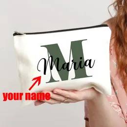 Storage Bags Customized Name Makeup Bag Personalized Bridesmaid Wedding Box Gift Women's Outdoor Travel Essential Toilet Wash Wallet