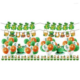 Party Decoration Patrick's Day Set Lucky Clover For Banner Gnome Balloons Cake Toppers Ornaments Home Supplies Decor