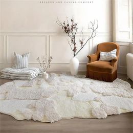 Carpets Luxury Long Tufted Rug For Bedroom Home Warm Bedside Carpet Irregular Design Sofa Coffee Table Floor Mat Cloakroom Area