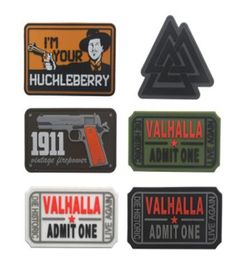 VALHALLA ADMIT ONE 3D PVC Rubber Patches Military Tactical Armband Fabric Applique For Clothing hat Jacket7085729