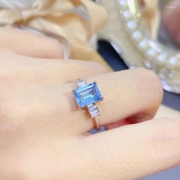 Cluster Rings Natural Topaz For Women Silver 925 Jewelry Luxury Gem Stones 18k Gold Plated Free Shiping Items Party Gifts