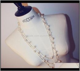 Luxury Jewelry Women Designer Full Pearl With Flower Double Sweater Chains Elegant Long For Girl Gift Mewtd Pendant Nu2R48299239