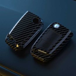 Car Key ABS Carbon Fiber Car Key Case Cover Fob For VW Volkswagen Golf 7 MK7 Tiguan MK2 For SEAT Ateca Leon FR 2 Ibiza For Skoda Octavia T240509