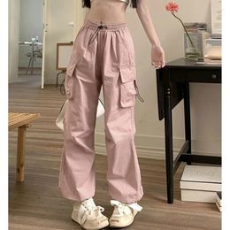 Women's Pants 2024 Streetwear Cargo Women Casual Vintage Baggy Wide Leg Straight Trousers Jogger Big Pockets Overalls Sweatpants