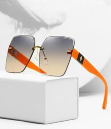 Zonbrillne Frameless Trimming Sunglasses Ins Large Frame Street S HighEnd UV Protection HD Female Fashion Sunglasses Whole8093527