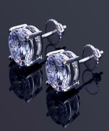 2020 Mens Hip Hop Stud Earrings Jewelry High Quality Fashion Round Gold Silver Simulated Diamond Earrings For Men1369656