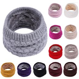 Bandanas 1Pc Winter Warm Brushed Knit Neck Warmer Circle Go Out Wrap Cowl Loop Snood Shawl Outdoor Ski Climbing Scarf For Men Women