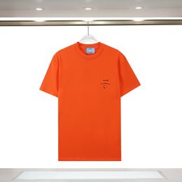 Men designer Tee t shirt 24ss Concave convex letter print short sleeve cotton women Black White orange M-3XL