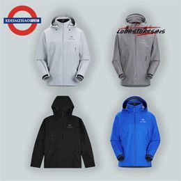 Waterproof Designer Jacket Outdoor Sportswear Spot Ar Gtx Waterproof Outdoor Hooded Hard Shell Sprinkler Top 0I5C