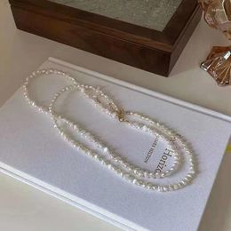 Chains Natural Good Gloss 6-7mm Freshwater Baroque Shaped Pearl Necklace French Elegant Jewellery For Women