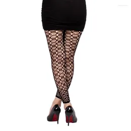 Women Socks Women's Fishnet Footless Tights High Waist Pantyhose Thigh Stockings