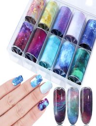 Roll Holographic Starry Nail Foil Snowflake Star Rose Lace Flower Holo Foil Paper Nail Art Transfer Nail Sticker Beauty5255236