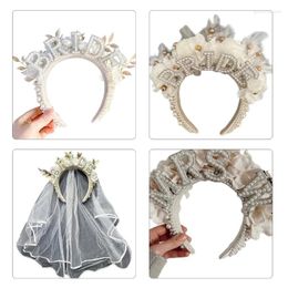 Hair Clips Bachelorettes Party Headband Women Bridal Shower Pearl Hairhoop Ornaments