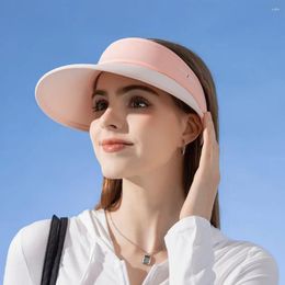 Cycling Caps Extended Brim Sun Hat Anti-UV Foldable Empty Top Twin Colours Elastic Band Seaside Beach Cap
