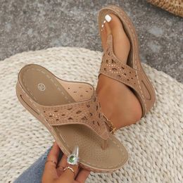 Slippers Women Flip Flops Wedge Sandals 2024 Summer Thick Platform Beach Woman Plus Size Slides Zapatos De Mujer