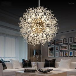 Chandeliers Modern Nordic LED Crystal Chandelier Living Room Art El Gold Silver Ball Remote Control Free Home Decoration Lighting Fixture