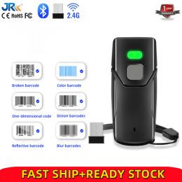 Scanners Jooyetc 1D 2.4G Wireless Bluetooth Barcode Scanner Portable Mini Barcode Reader