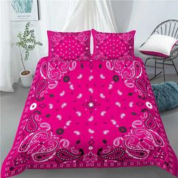 Bedding sets Home Living Luxury 3D Paisley Bandana Print 2/3 piece soft down duvet and pillowcase childrens bedding large and large EU/US/AU sizes J240507