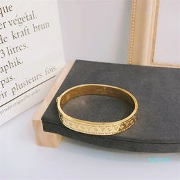 Designer Branded Bracelets Women Bangle Letter Bracelet Crystal 18K Gold Plated Stainless steel Wedding Lovers Gift Jewelry