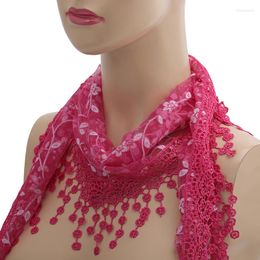 Scarves Women Triangle Scarf For Prayer Shawl Embroidered Lace Veil Floral Tassel Veils Mantillas The 's Pendant Scarve