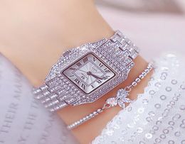 Wristwatches 2021 Fashion Roman Number Ladies Wrist Watches Diamond Square Woman Sliver Quartz Women9887171