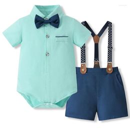 Clothing Sets A Romper Suspender Short 2 Piece Baby Boy Gentlemen Suits