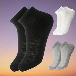 Men's Socks 5/10/20 Pairs Breathable Short Ankle Elastic Solid Color Mesh Cotton Business Unisex Sokken Plus Size EU38-47