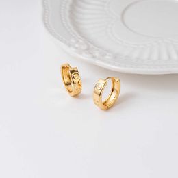 Advanced Design Girl Earrings Spring New Geometric Cool Small and Fashionable Circles Versatile Simple Plated True Gold Womens with cart earrings and C family