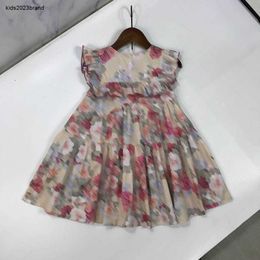 New baby skirt summer Princess dress Size 90-140 CM kids designer clothes Flower pattern printing girls partydress 24April