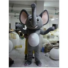 Mascot Costumes grey Elephant animal Christmas Fancy Dress Halloween Mascot Costume Free Ship
