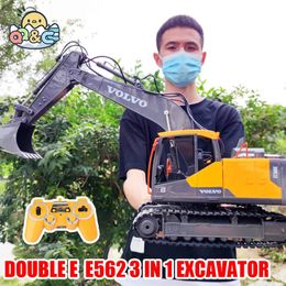 DOUBLE E E568 Truck 1 16 RC Alloy 3 in Engineering Car 24G Remote Control Excavator Toys for Boys Kids Xmas Gift 240508