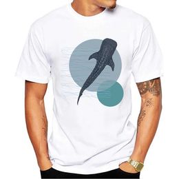 Men's T-Shirts THUB Vintage Beauty Big Fish Tops Bingata Whale Print Mens T-Shirt O-Neck Men Clothing Short Slve Male Strtwear Y240509