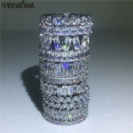 Vecalon 9 Styles Lovers Finger ring 925 Sterling Silver Diamonds cz Engagement wedding band ring For women Jewelry 2192