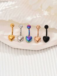 Navel Rings 5Pcs Clear Heart Belly Button Rings 316L Surgical Stainless Steel Belly Rings Heart Shaped Navel Rings Belly Piercing Jewelry d240509