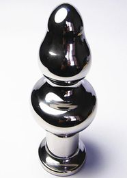 The Triple Huge Stainless Steel Butt Plug Smooth Adult Stimulating Pleasure Bump Buttplug Big Anal Sex Toys 2014 New L size6038269