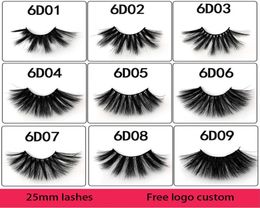 25mm Lashes 3D Soft 100 Mink Hair False Eyelashes Long Wispies Multilayers Fluffy Eye Lashes Extensions Handmade Makeup Reusable 2022293