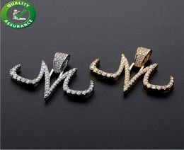 Iced Out Chains Diamond Pendant Designer Necklace Mens Gold Chain Pendants Hip Hop Jewellery Rapper Hiphop Accessories Fashion Lette1512539