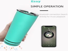 New style 18oz Bluetooth Music Cup Louder Speaker Wireless Water Tumbler Insulated Waterproof Coffee Mug Gift Present8633255