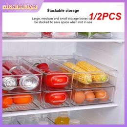 Storage Bottles 1/2PCS Transparent Refrigerator Box Vegetable Fruit Organiser Fridge Clear Container For Kitchen Food Drinks