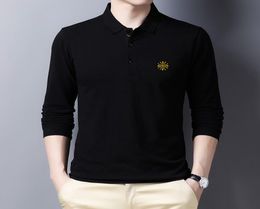 Ymwmhu New Fashion Men Polo Shirt Long Sleeve Korean Fashion Clothing Casual Solid Graphic Printed Male Polo Shirt Slim Fit Tops3890980
